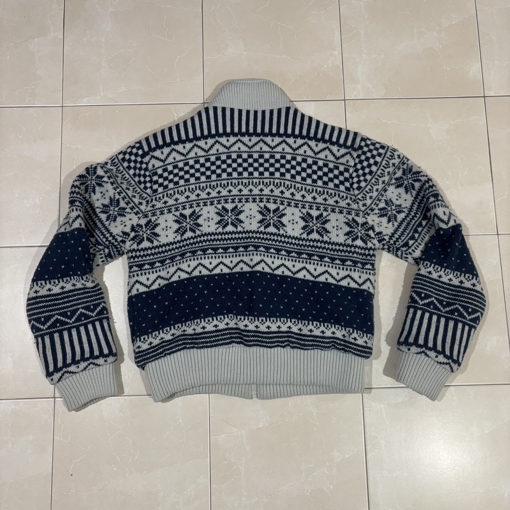 Vintage Chore Coat Barn Jacket Winter Pattern Zip Women's S Aztec Snowflake 90s - Picture 4 of 8
